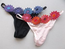 画像1: 【半額SALE】モチーフレース　Tバックショーツ　M2枚ＳＥＴ